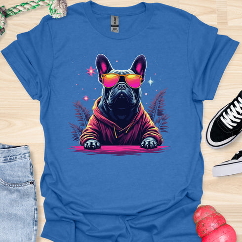 Retro Frenchie with Sunglasses - V3 - Retro Three T-Shirt